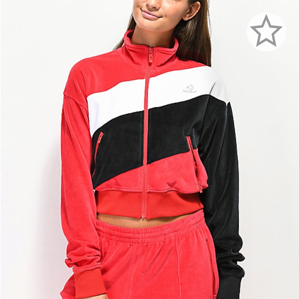 NWT 🥰 CONVERSE COLORBLOCK VELOUR TRACK JACKET